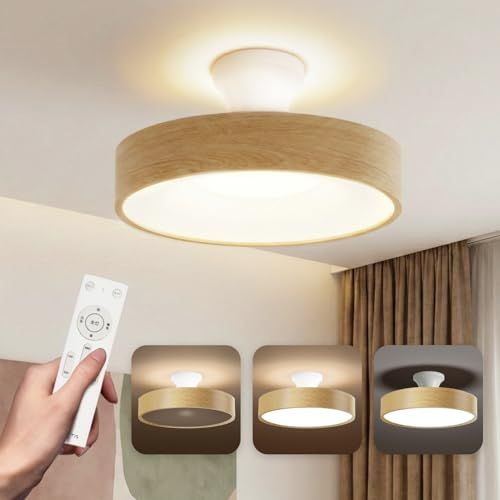 【ｈｉｄｅｍａｓａ】シーリングライト LED 木目調 間接照明 調光調色 上下発光 リモコン操作 タイマー機能 省エネ 取付簡単 天井照明 和室 洋室 寝室 リビング 日本語取扱説明書 (Φ37xH19cm 8畳) 国内発送 0fffad18