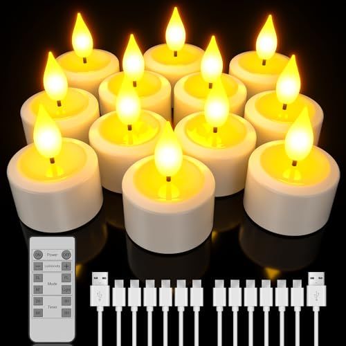 充電式LEDキャンドル PChero タイマー機能 充電式無炎ledキャンドル 停電LEDティーライト USB充電式キャンドルライト 省エネ 12個セット 屋内屋外 雰囲気が良い 飾りクリスマスツリー飾り ハロウィーン 結婚式 誕生日 パーテ 0024d8b2