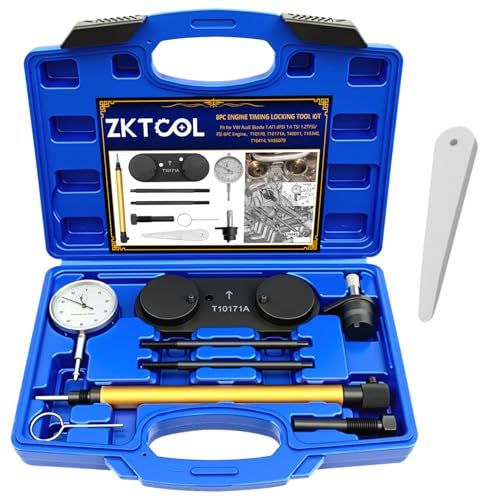 ZKTOOL VW シュコダエンジンに適用 1.4 / 1.6FSi 1.4 TSi 1.2TFSi / FSi 8PC、OEM T10171A T10170、エンジンカムシャフトアラインメント調整ロックタイミングツールキットセット、VW S 05555d76