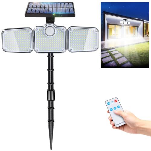 ソーラーライト 屋外 防水 センサーライト【2Way埋め込み/壁掛け・超高輝度・321LEDs・3000ルーメン・360°照明・光/人感センサー・3つ点灯モード・リモコン付き・内蔵2400mAh大容量・IP65】ガーデンライト 3面発光 昼光 e872fb5d