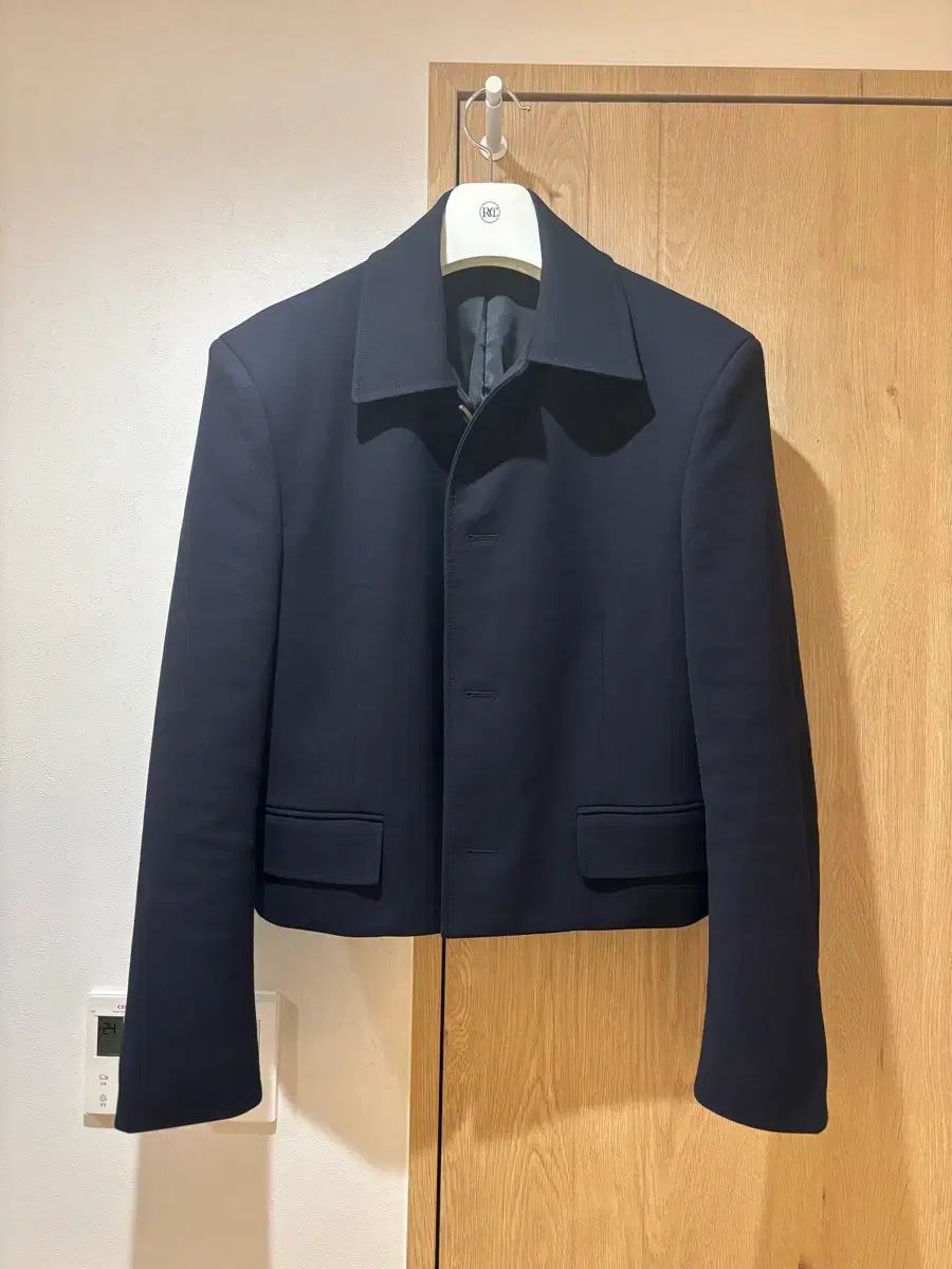 24fw レクト ネイビー ウール ショートジャケット M
