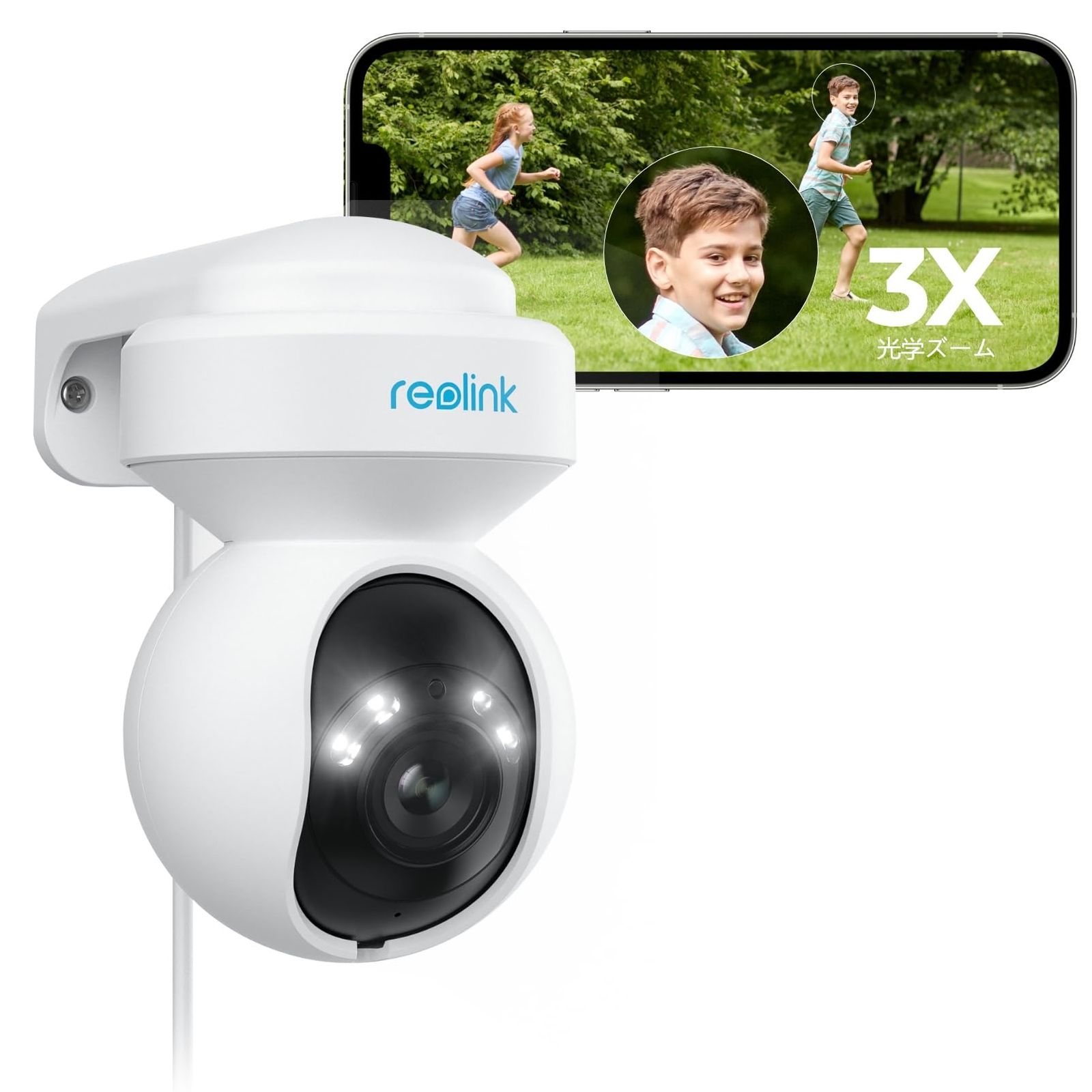 Reolink 防犯カメラ 屋外 3倍光学ズーム WiFi 2.4/5GHz対応 500万画素 自動追尾 人/車両/動物検知 PTZ 360°全方位 カラー暗視 ワイヤレス 監視カメラ 音光威嚇 タイムラプス センサーライト 遠隔監? 常時録画 SDカード録t