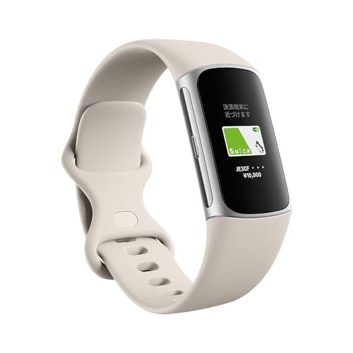 【Suica対応】Fitbit Charge 6 トラッカー ポーセレン／シルバー スマートウォッチ/防水/iPhone対応/アンドロイド対応/最大7日間のバッテリー/GPS搭載/心拍計/睡眠スコア [日本正規品]/ 87b9b610