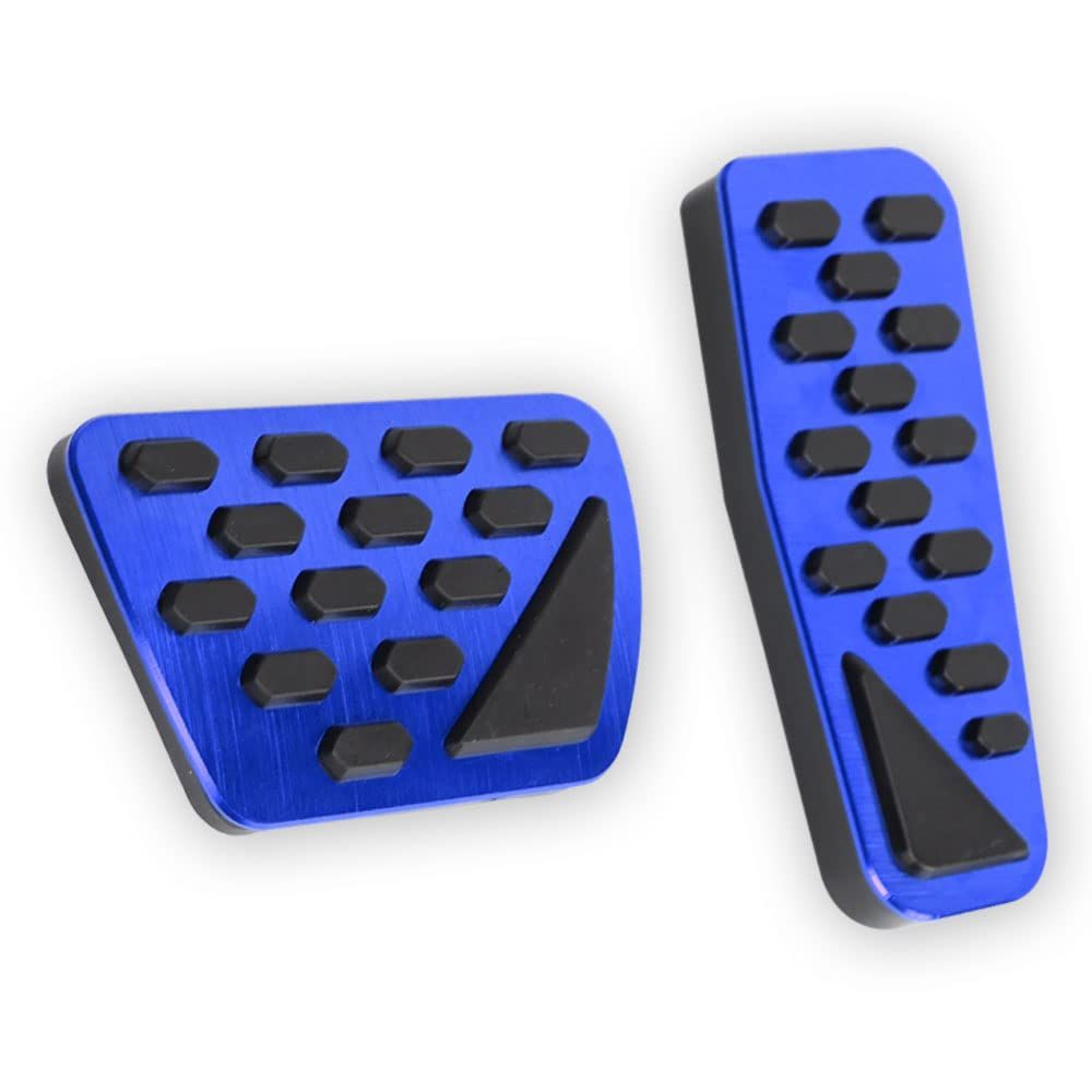 LEXLEYS ジープ ラングラー ラングラーアンリミテッド JL JLU グラディエーター アルミ ペダル アクセル ブレーキ カバー 工具不要 滑り止め付 被せる ゴム カスタムドレスアップ パーツ(ブルー)