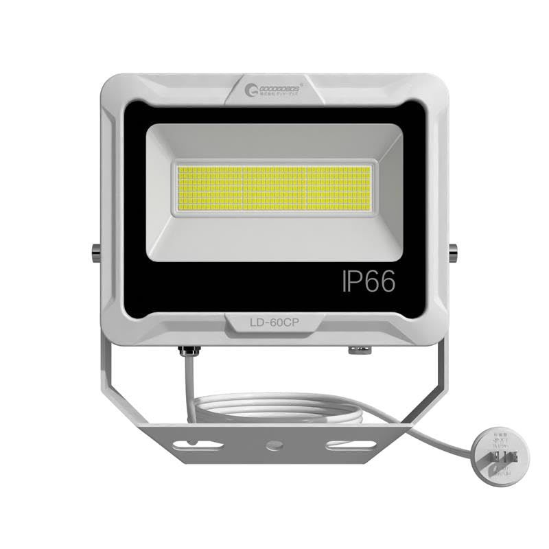 GOODGOODS 60W LED 投光器 昼白色 100V対応 10200Lm IP66 防水 防塵 ledライト ワークライト 高輝度 省エネ 120°広角照明 フラッドライト 看板灯 駐車場 ガレージ 倉庫 屋外作業 サッカー 野外練習 4c3de528