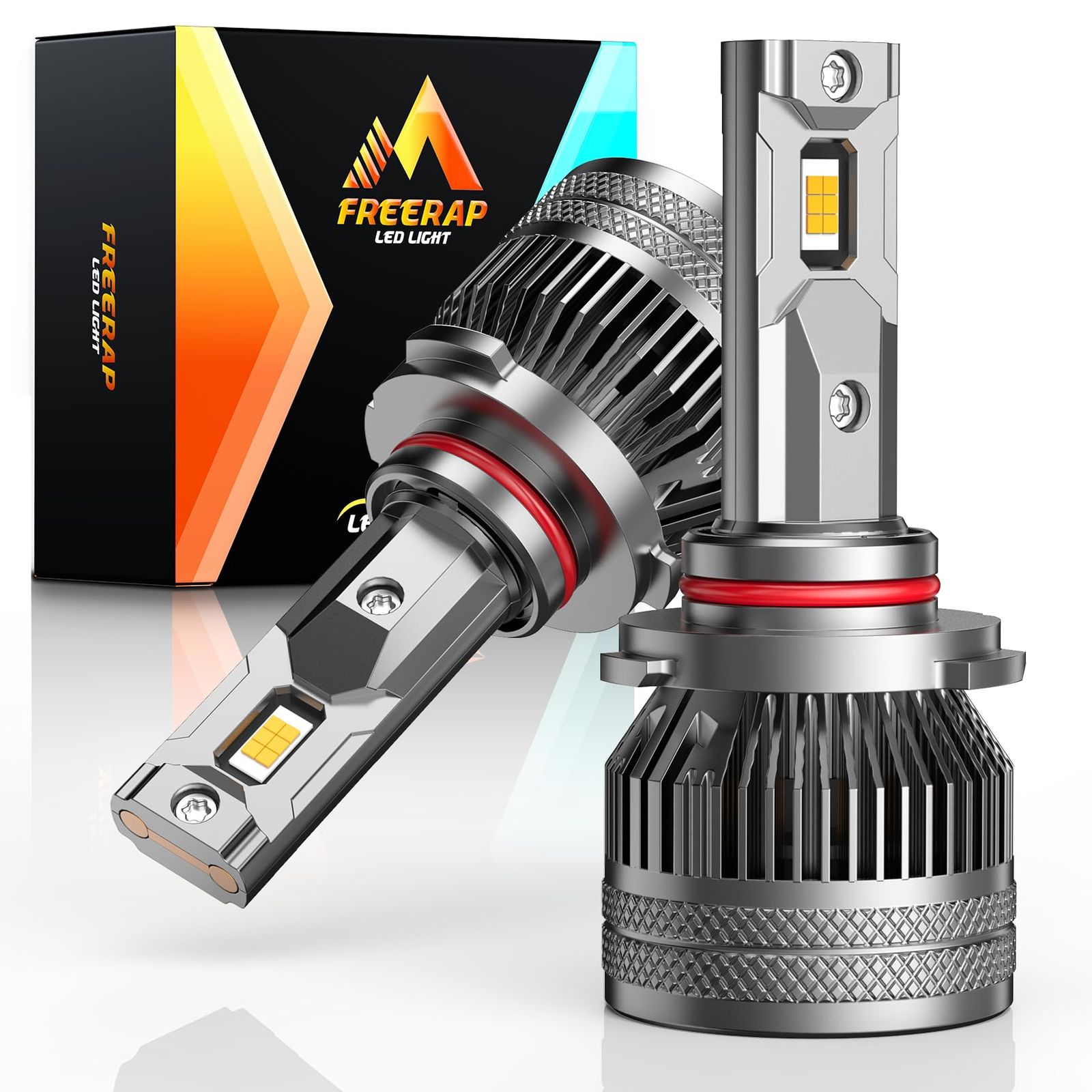 FREERAP hb3 led ハイビーム用 爆光 9005 hb3 ledヘッドライト 車検対応 hi/lo 高輝度 LEDチップ搭載 50W*2 6500K ホワイト 10倍明るさUP DC12V ledバルブ ledライト 四重放熱 高速回転冷 ...