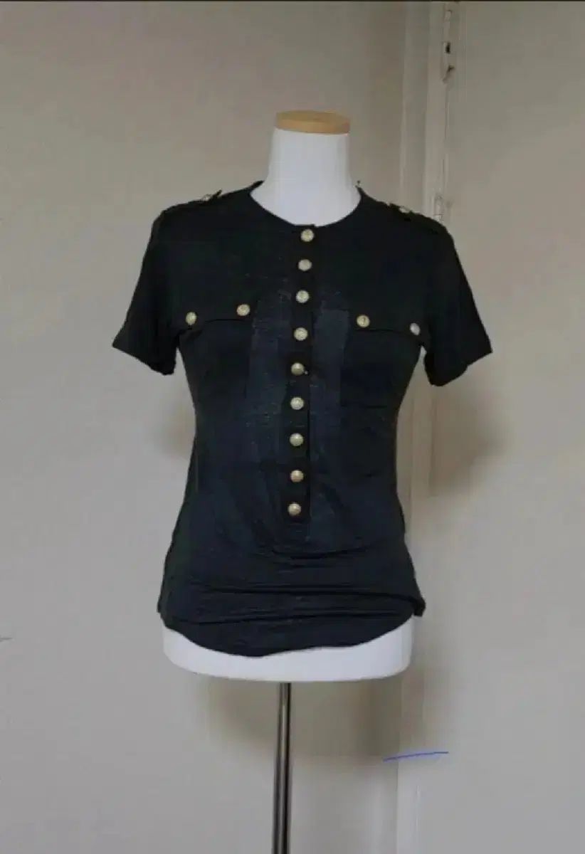 未使用新品級/BALMAIN バルマン 正規品 半袖Tシャツ/麻100％