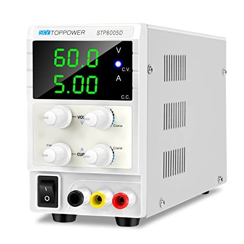 SKY TOPPOWER安定化電源 可変直流電源 0-60V 0-5A 3桁電圧・電流表示 スイッチング電源 自動切替 複数の保護 低雑音 修理用 実験室用 研究テスト用 PSU 調整されたラボタイプのCC/CV DC電源 電気制御機器 車両 7b3d5641