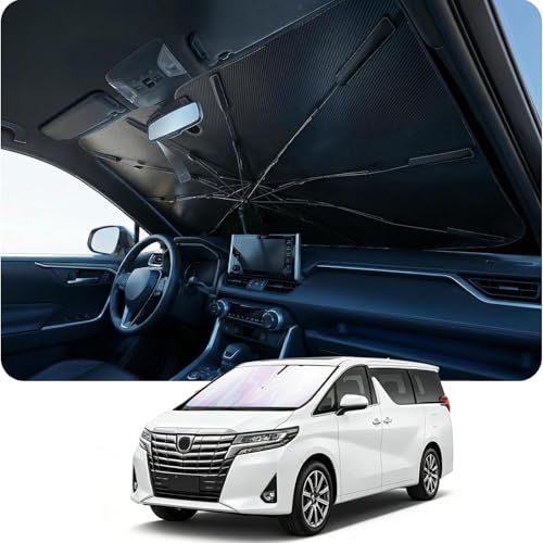 【2026新型登場・完全遮光遮熱・猛暑対策】車 サンシェード 車用サンシェード傘型 折り畳み式 強化10本骨 日焼け対策 遮光 遮熱 バックミラー開き口 収納ポーチ付き 車 日除け 熱中症対策 高密度生地 サンシェード UVカット 紫外線カッ cccf6841