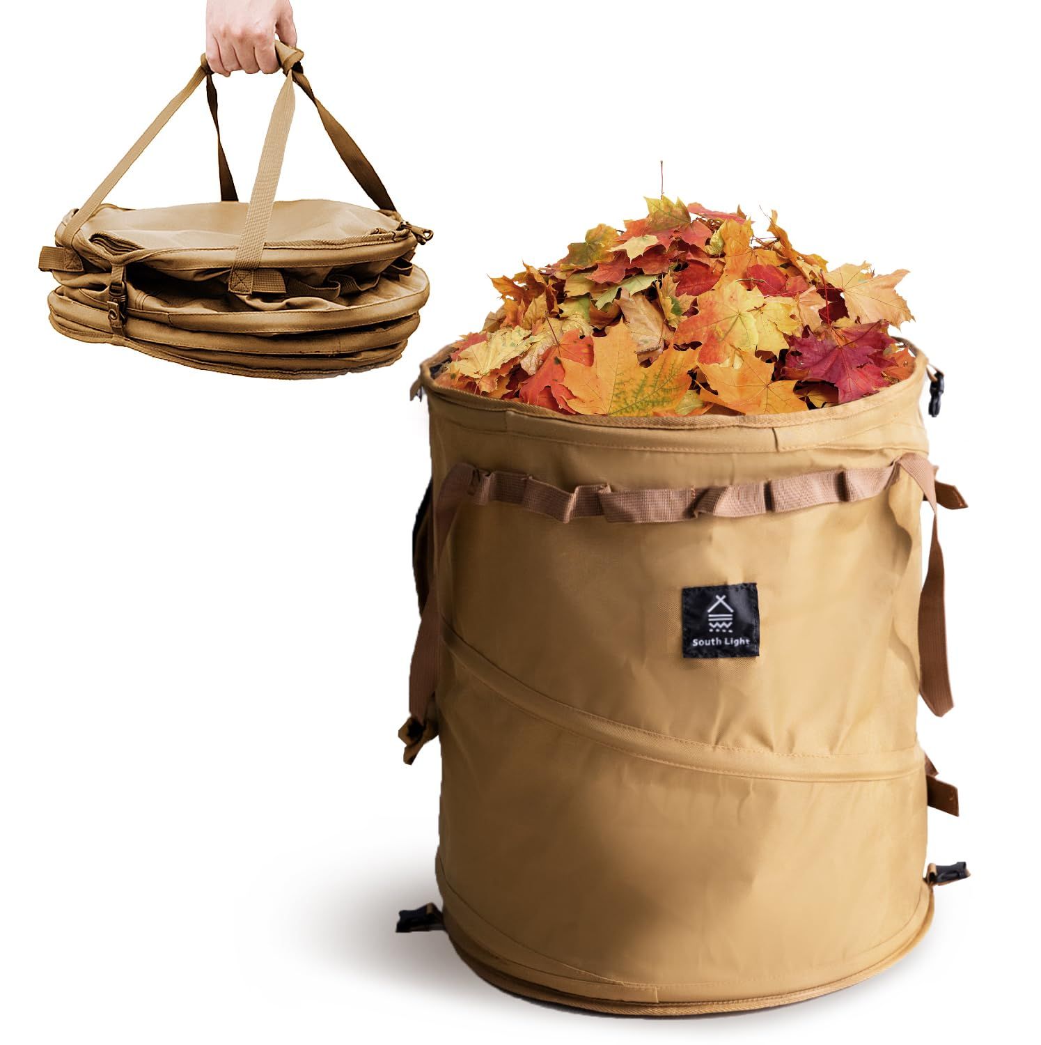 トラッシュボックス キャンプ 大容量 60L 折りたたみ ボックス 蓋付き バッグ 収納ボックス 薪入れ ダストボックス アウトドア ミニトラッシュボックス 【ｈｉｄｅｍａｓａ】 (ブラウン)