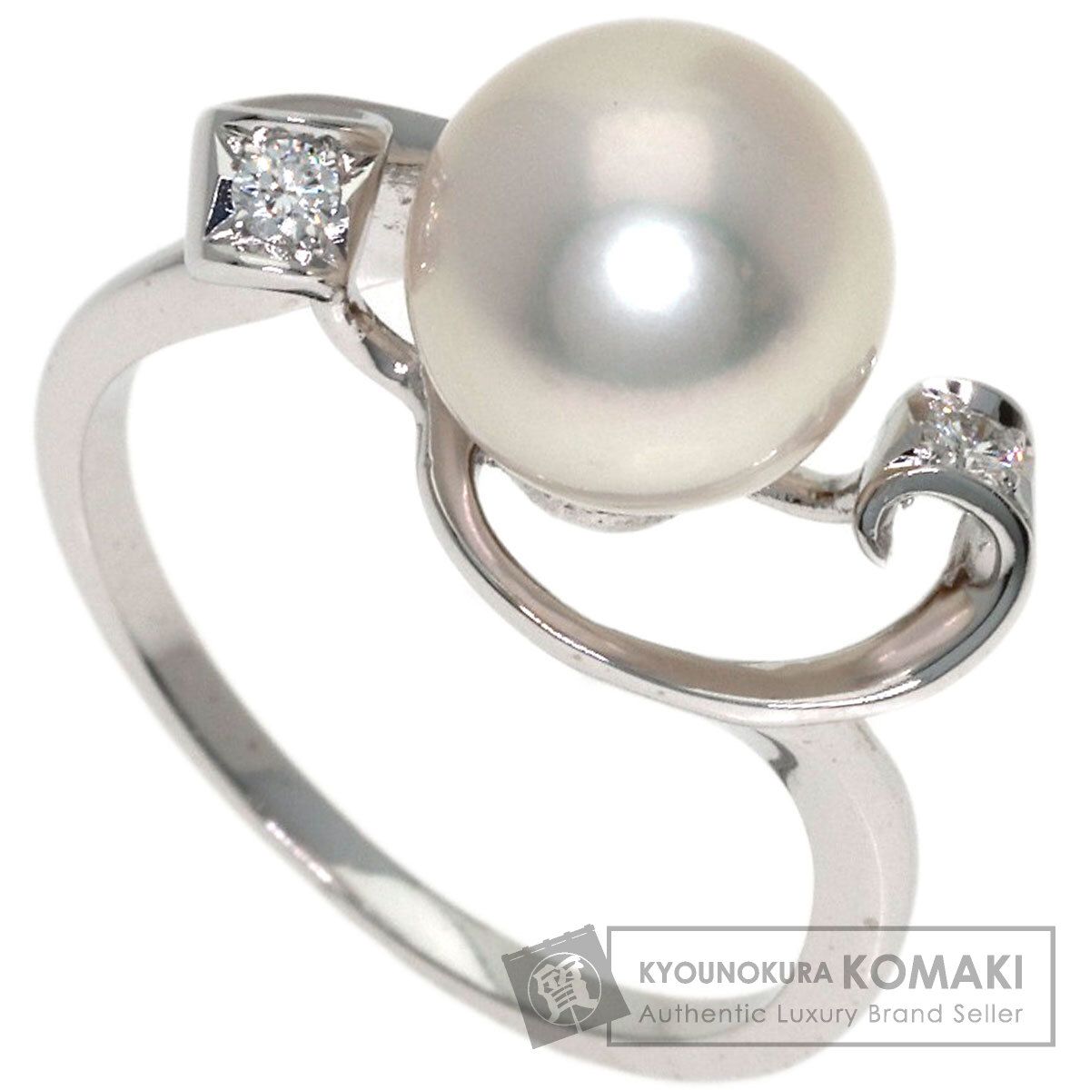 MIKIMOTO ミキモト パール 真珠 ダイヤモンド リング・指輪 K18WG レディース [中古]