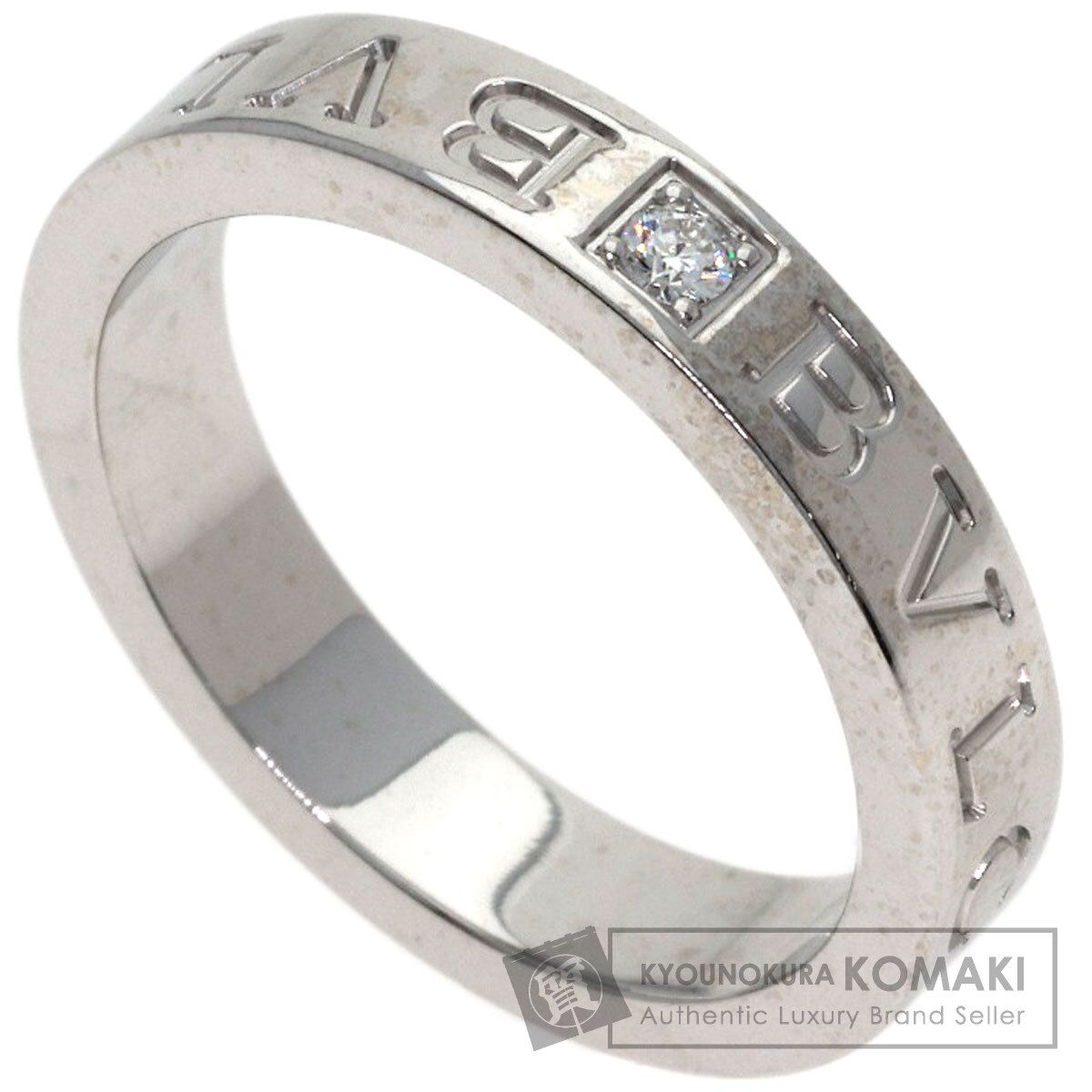 BVLGARI ブルガリ ダブルロゴ 1P ダイヤモンド リング・指輪 K18WG レディース [中古]
