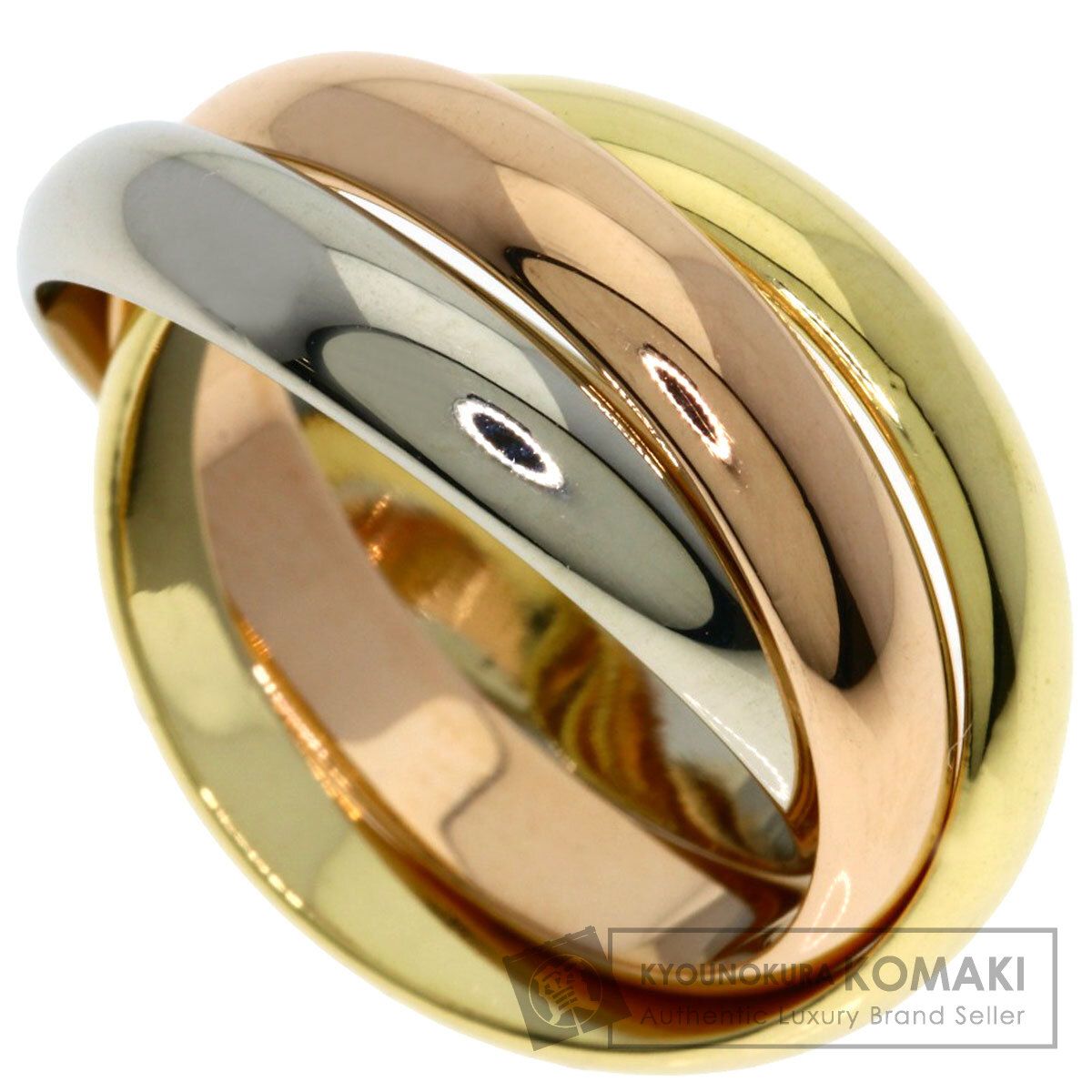 CARTIER カルティエ トリニティ MM #53 リング・指輪 K18YG K18PG K18WG レディース [中古]