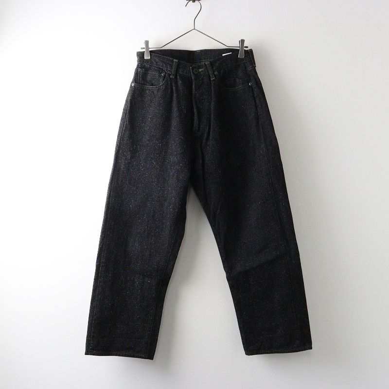ウティ OUTIL PANTALON BOUDES FADED コットンヘンプ デニム 0｜ブラック ジーンズ ロング テーパード 【2400014939569】