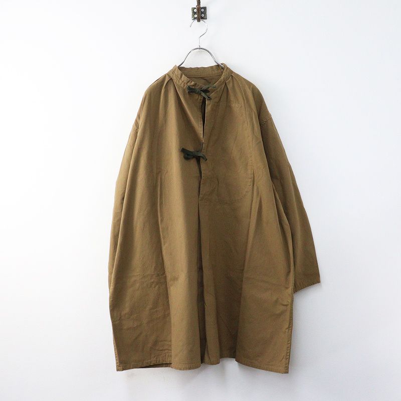 ジャーナルスタンダード扱 アーミーツイル ARMY TWILL コットンスラブ リボン スモックワンピース M ブラウンカーキ┃【2400014943290】