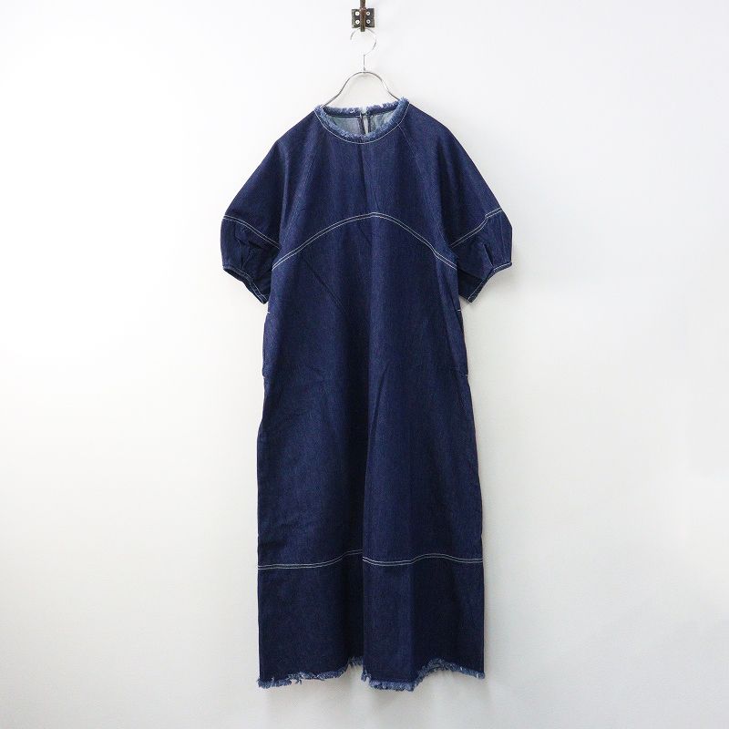 B:MING by BEAMS ビーミング バイ ビームス タックスリーブ プルオーバーロングワンピース M インディゴ┃ドレス【2400014943375】