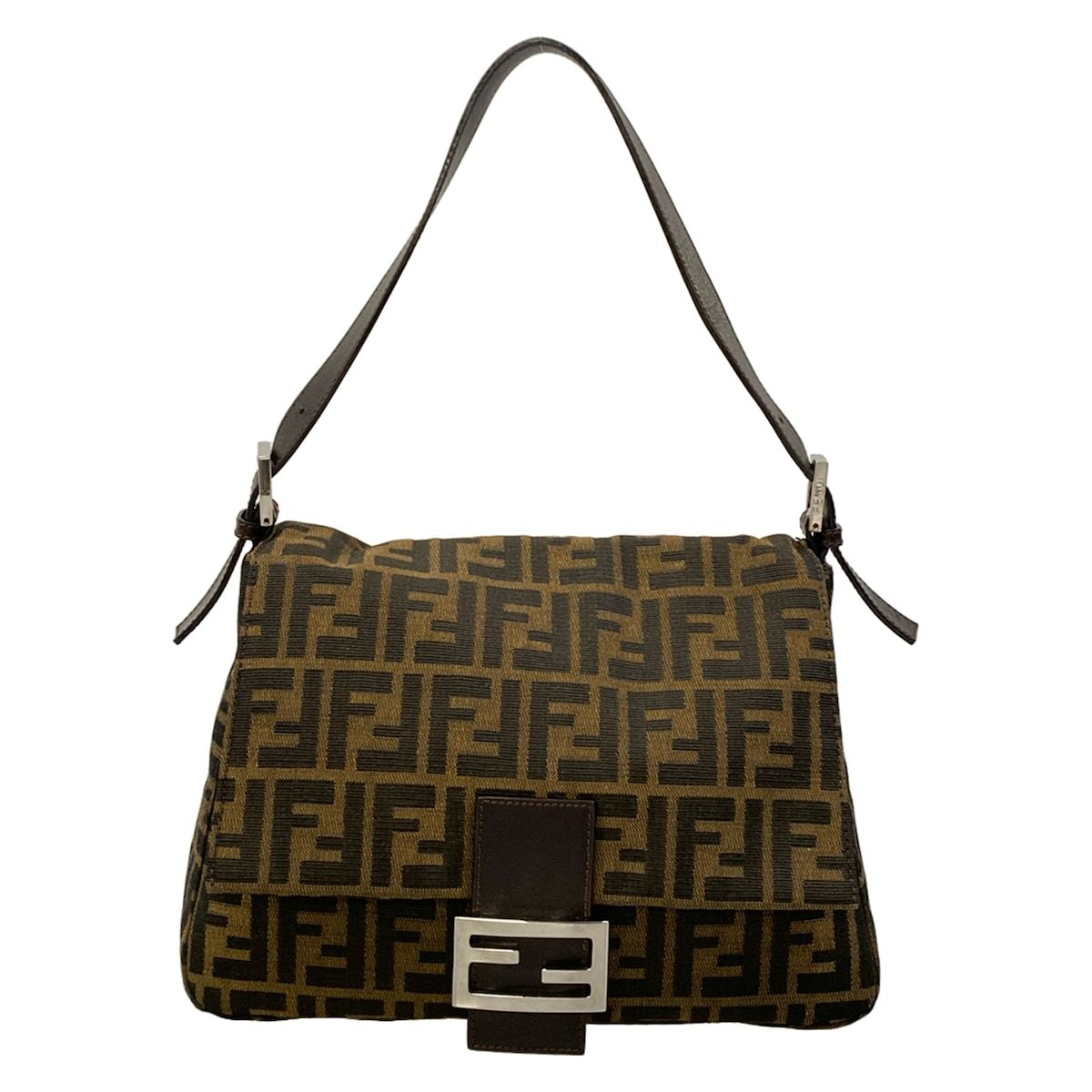 FENDI(フェンディ) ショルダーバッグ マンマバケット/ズッカ柄 26325 ブラウン×黒×ダークブラウン レザー