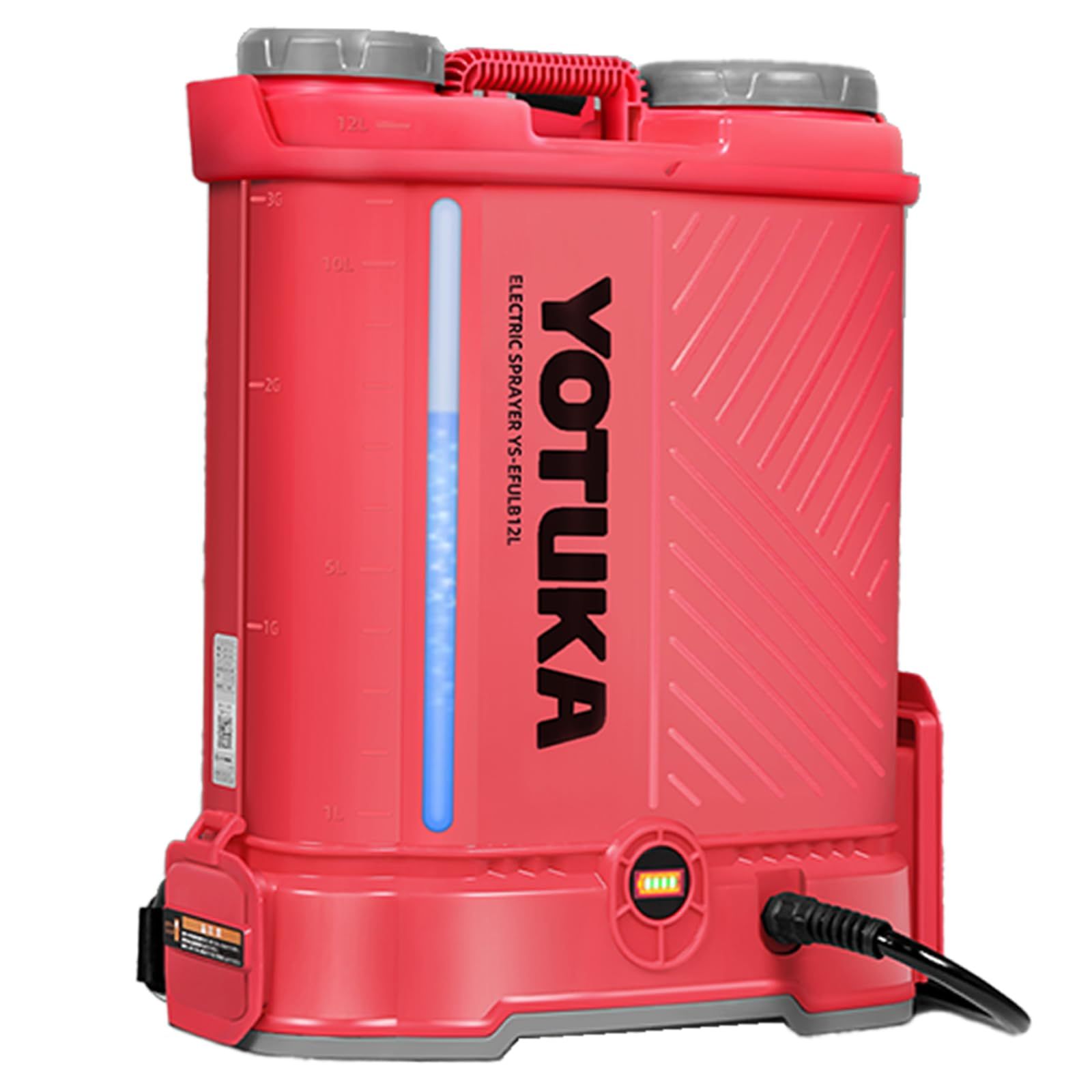 HAIGE(ハイガー) 電動噴霧器 背負い式 バッテリー式 12L ノズル6種付 かき混ぜ機能付き YYS-EFULB12L (レッド)ma