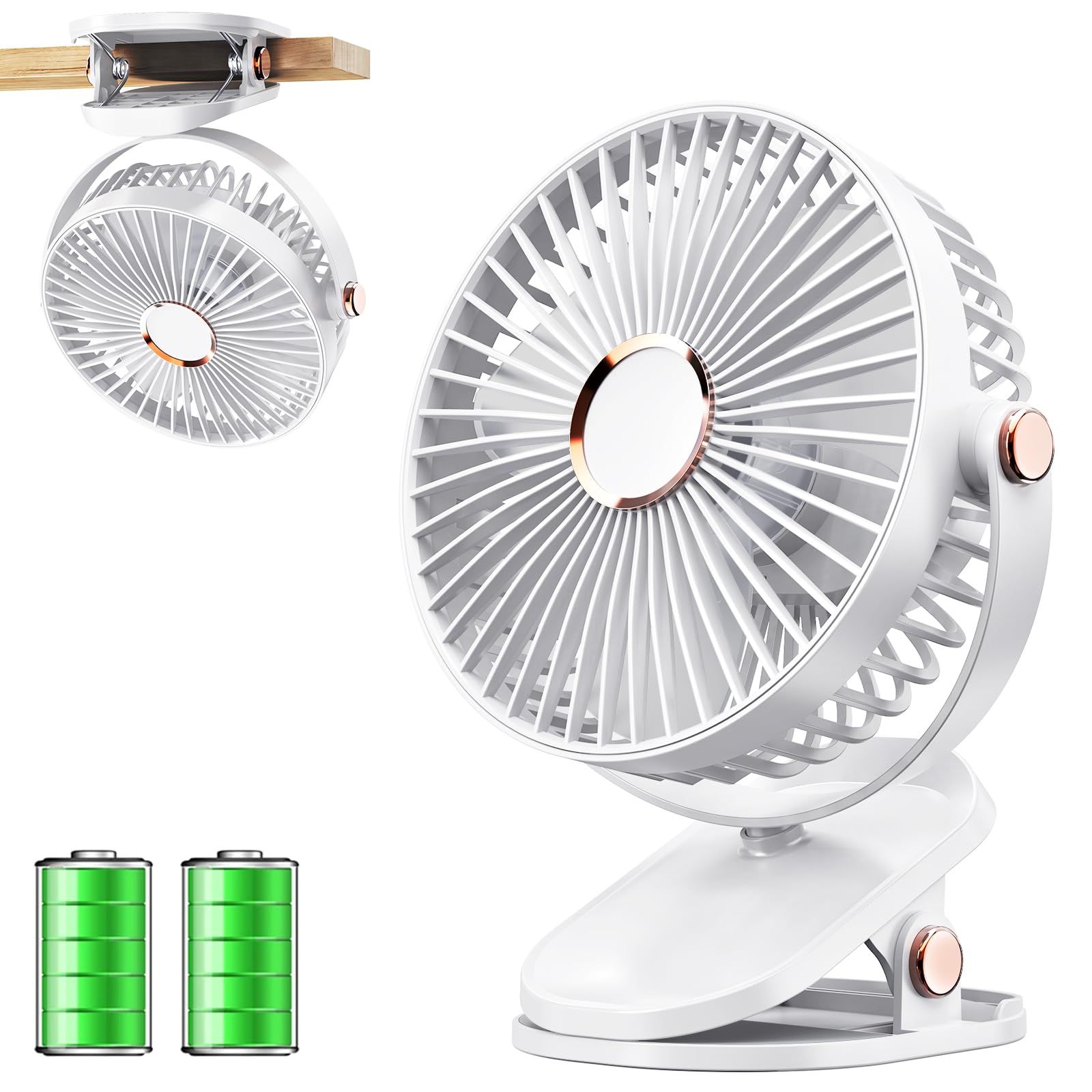 iNeibo 卓上扇風機 クリップ 小型 USB扇風機 【4000mAh大容量バッテリー内蔵】 USBファン 20dB静音 USB-C充電式 コードレス 超強風 20時間連続使用 風量4段階調節 リズム風付き 上下左右360度角度調整 LED 7e63b81f