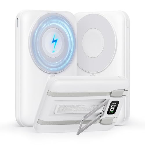 MagSafe対応モバイル バッテリー&18000mAh大容量 マグセーフ 小型 軽量 ワイヤレス充電器 マグネット式充電器 持ち運び スタンド付き PD22.5W急速充電 PSE認証済み LED表示 iPhone/iPad/Android/ 45af5e64