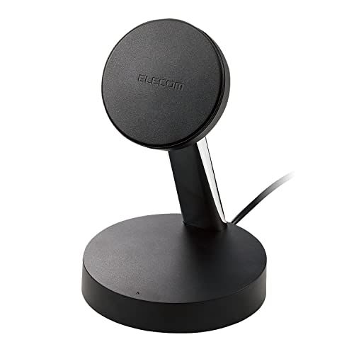 エレコム ワイヤレス充電器 7.5W マグネット式 スタンドタイプ 縦置き/横置き両対応 ケーブル一体(1.5m) 【 iPhone13 / iPhone12 専用】 ブラック W-MS02BKas 70dbf507