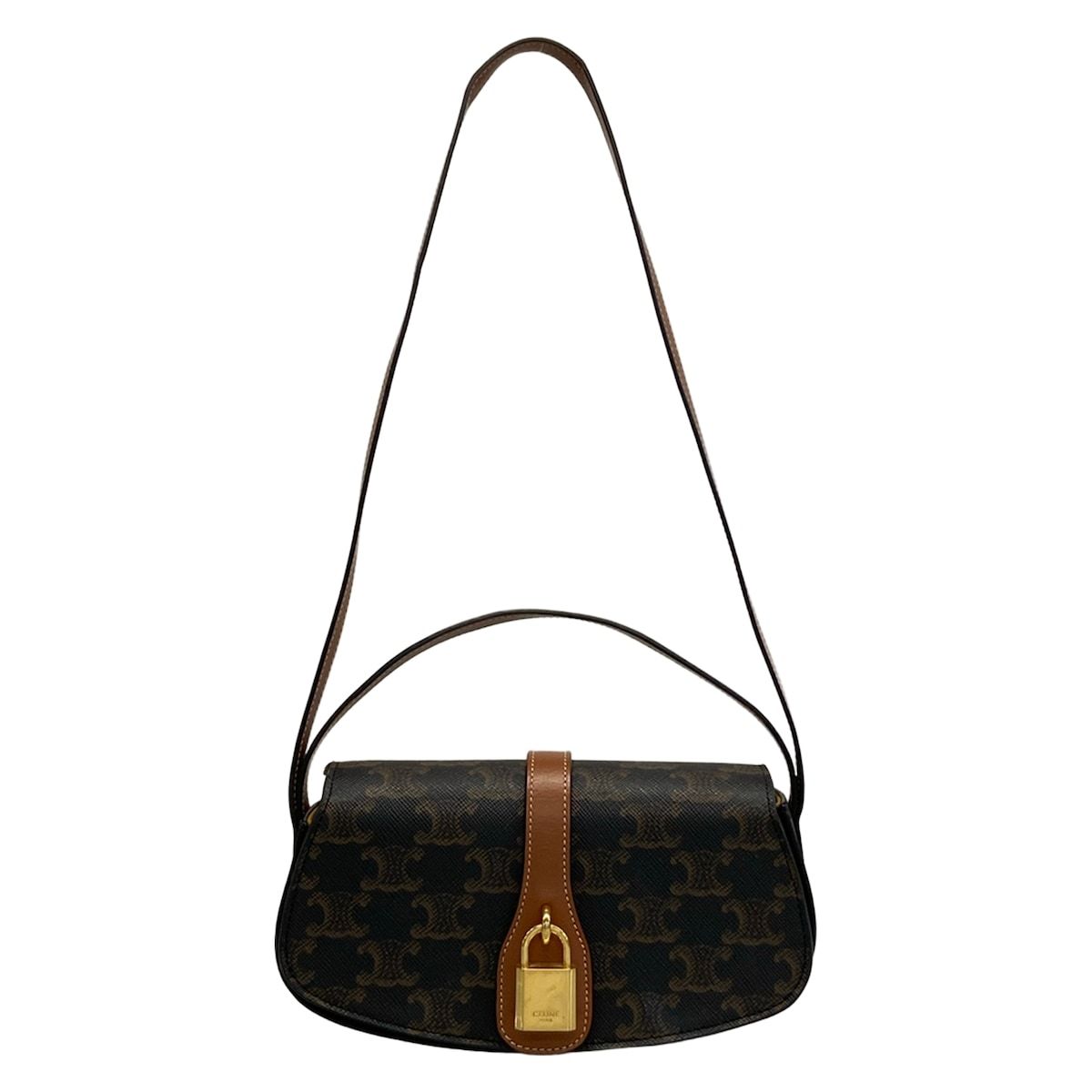 CELINE(セリーヌ) ショルダーバッグ タブー 黒×ブラウン レザー