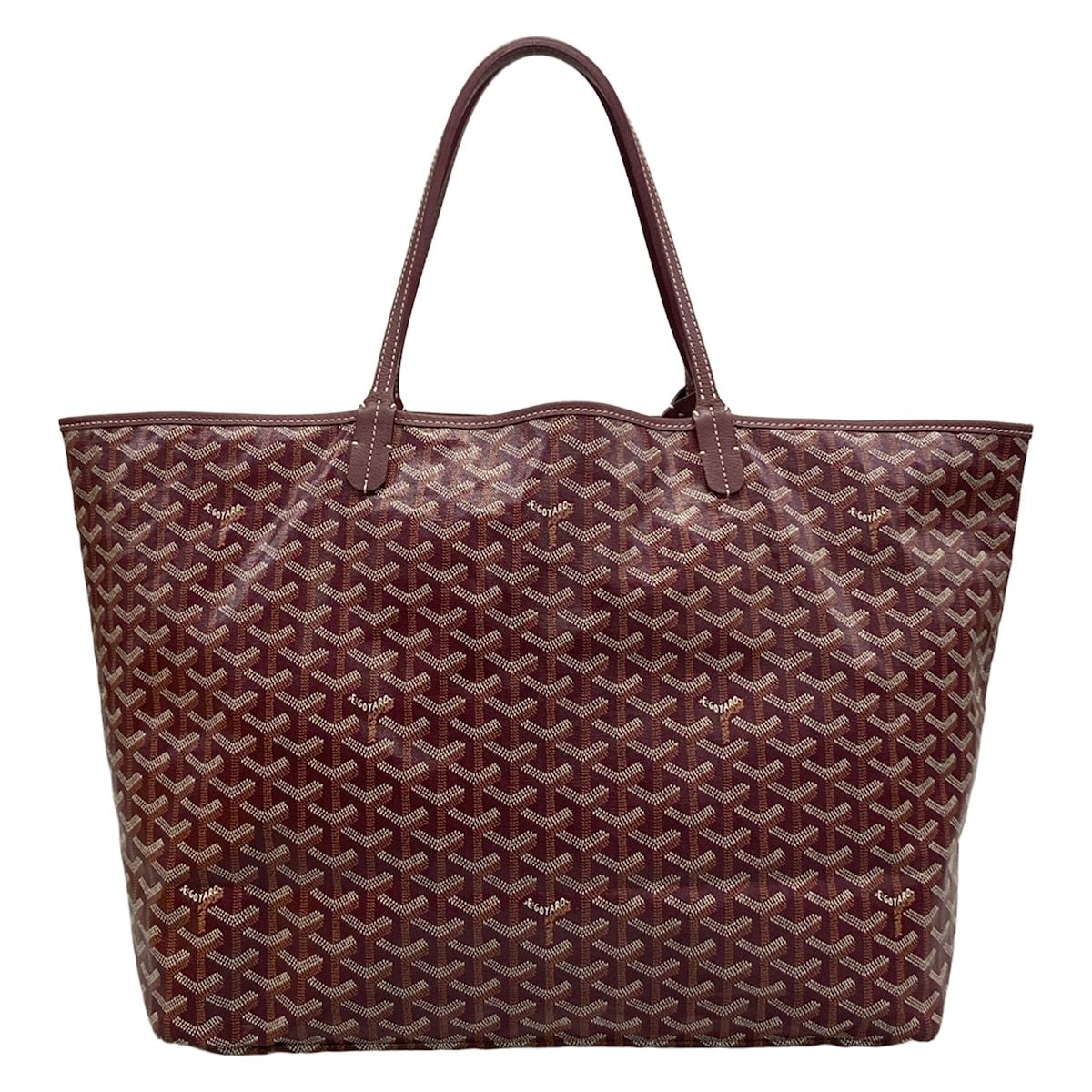 GOYARD(ゴヤール) トートバッグ サンルイGM ボルドー×白×ブラウン レザー