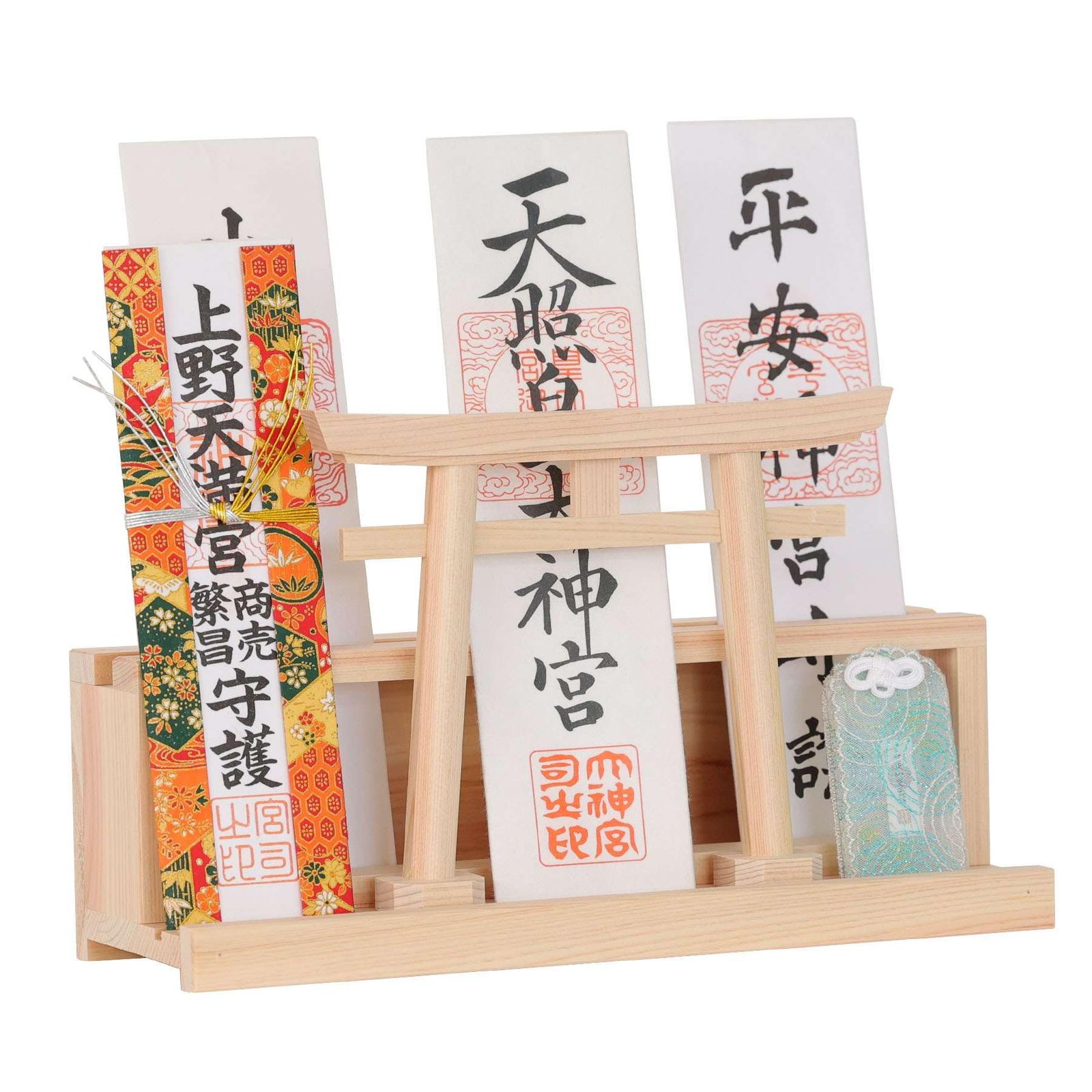 【新品】神棚 カーテンレールに取り付け お札入れ お札立て (鳥居, 鋲なし) 棚に置く モダン神棚 de1010a4