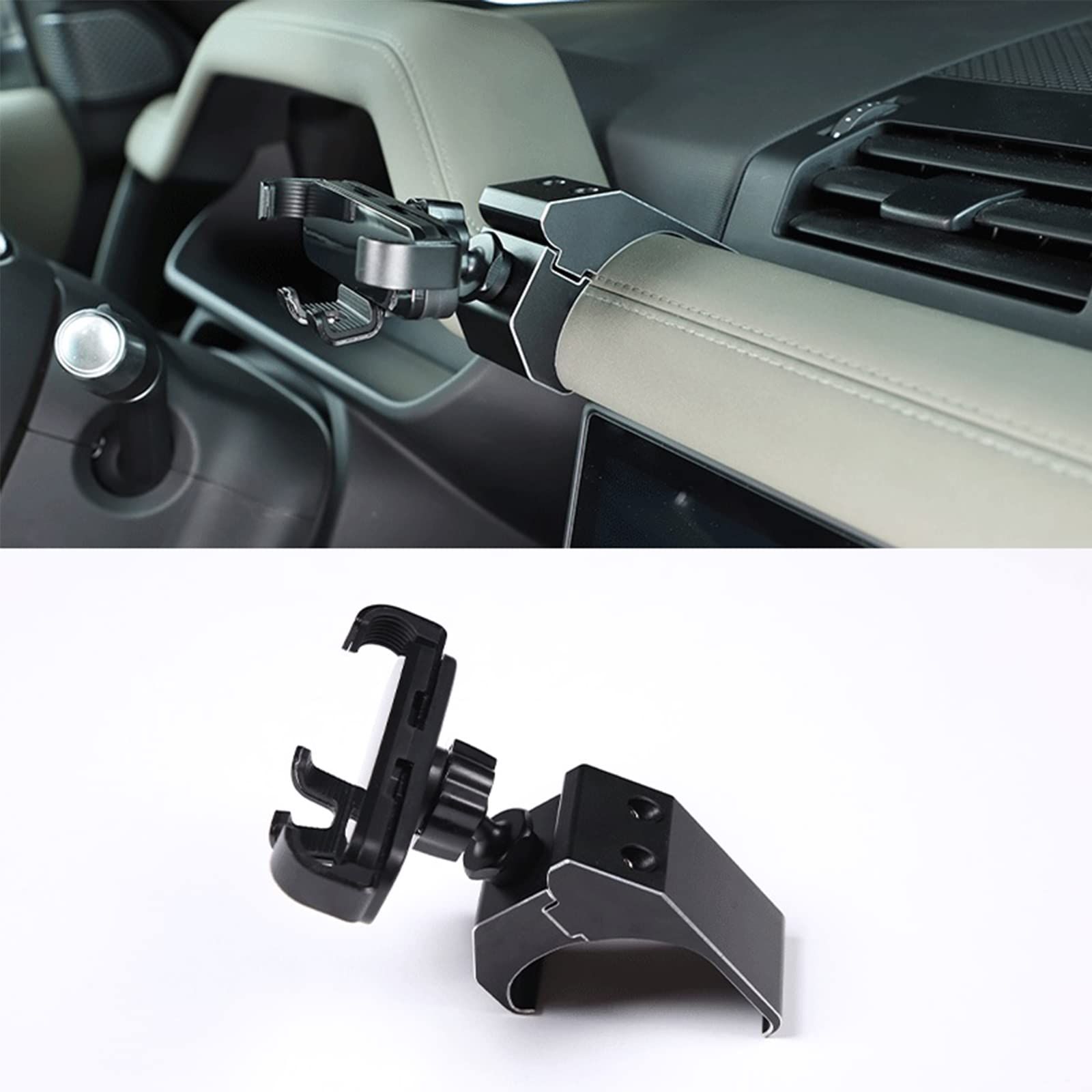 MUMAREN 車載スマホホルダー ランドローバー ディフェンダー2020-2026 90/110/130専用 スマホスタンド エアコン吹き出し口 車載ホルダー 自由に調整可能 片手操作 アルミニウム合金 高安定性 角度調整 取り付け簡単 落下防止 ...