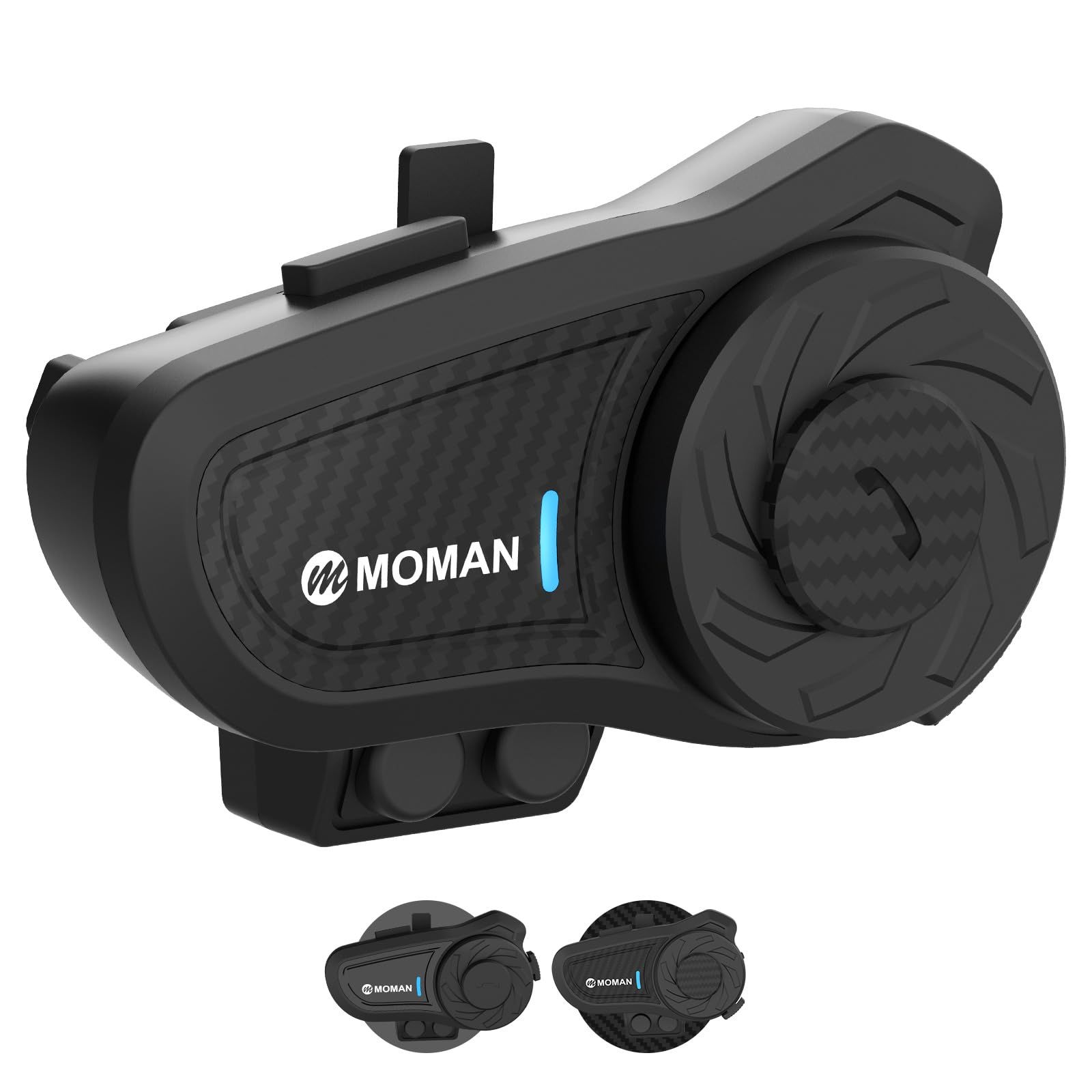 バイク用インカム, Moman(モーマン) H2 PRO バイク ヘイルセット 1000m通信可能距離 2人同時通話 DSP&CVCノイズ削除 双方向通信 音楽再生 IP65防水 音声アシスタント 日本語ガイダンス音声 音楽共有 IP65防水 操作簡 ...