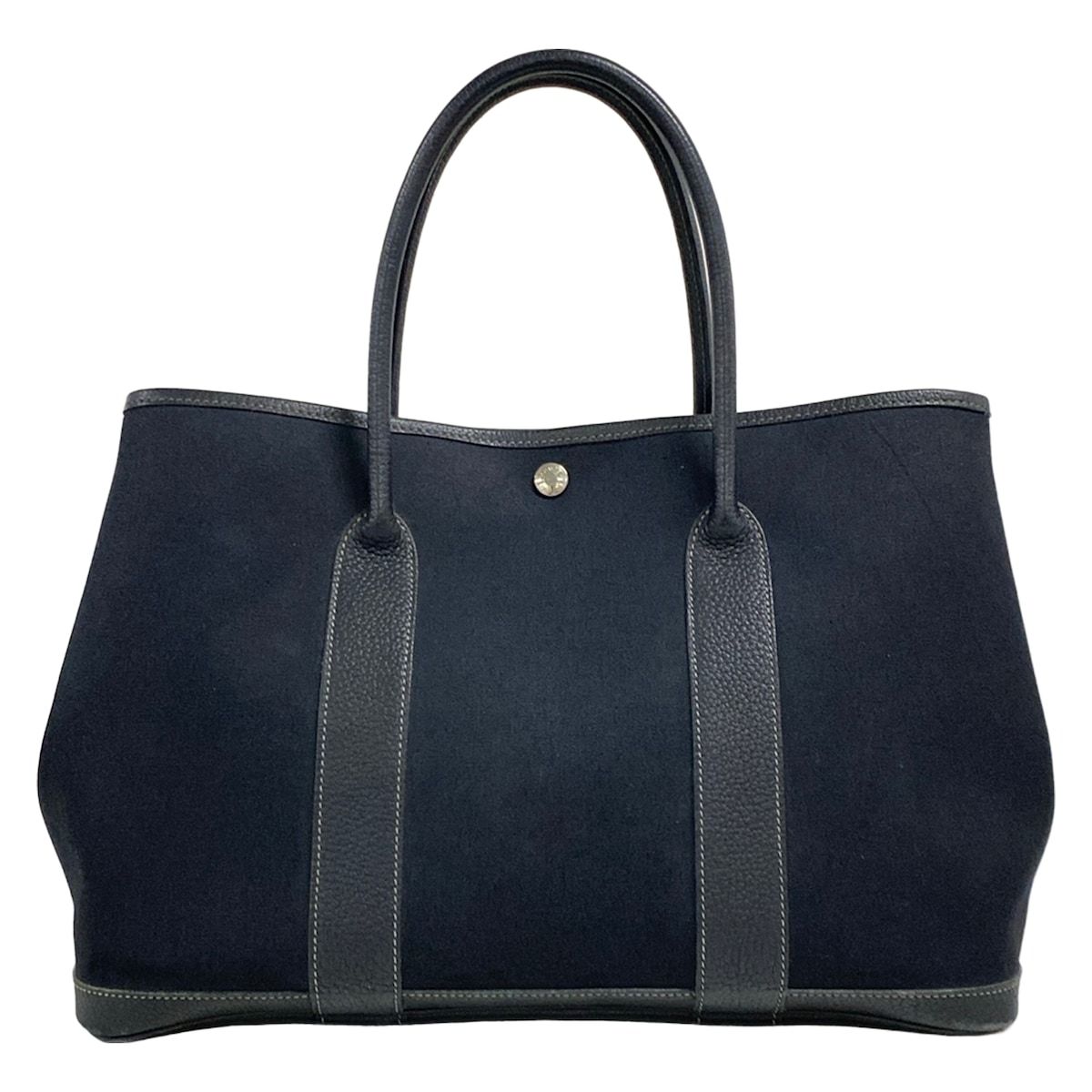 HERMES(エルメス) トートバッグ ガーデンパーティPM 黒 シルバー金具