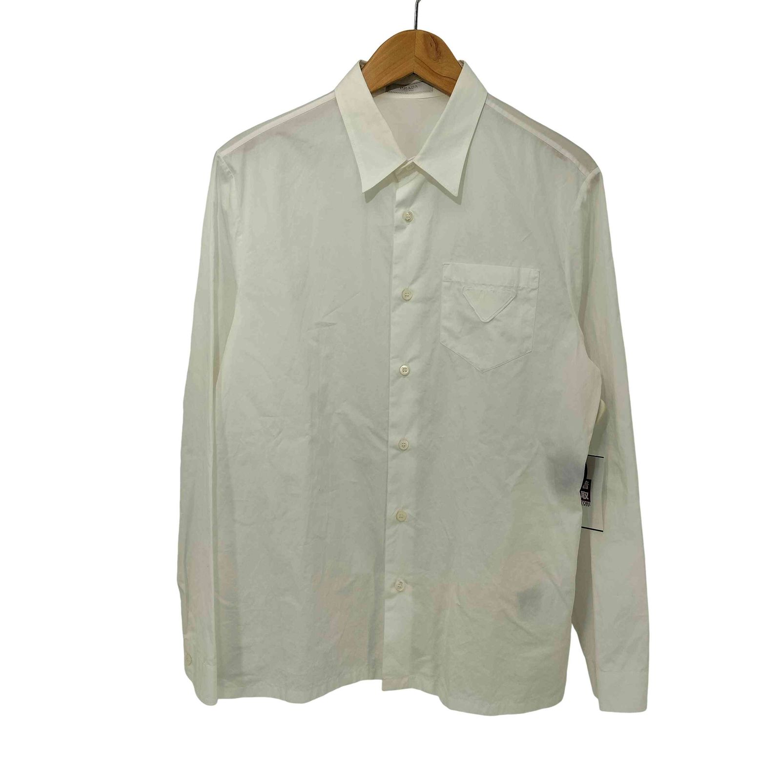 プラダ PRADA トライアングルパッチ シャツ メンズ import：M