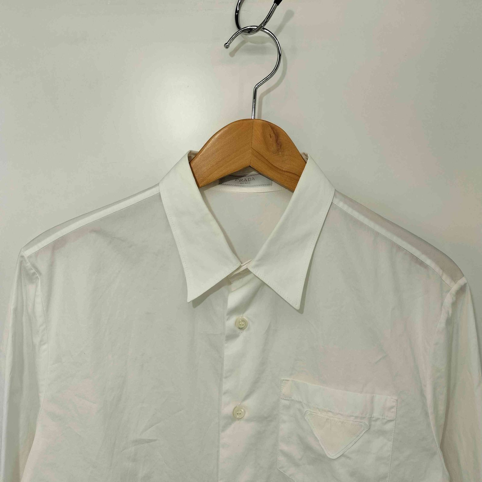 プラダ PRADA トライアングルパッチ シャツ メンズ import：M