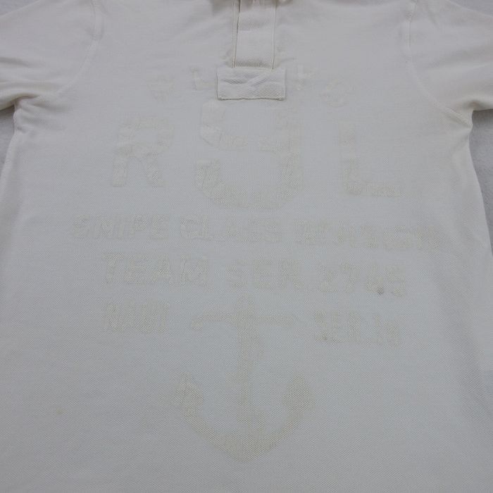L/古着 ラルフローレン 半袖 ブランド ラガー シャツ メンズ 90年代 90s ビッグロゴ コットン 白【spe】 26apr13