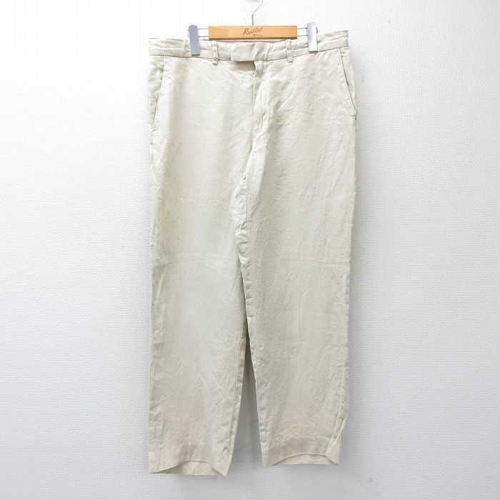 W36/古着 ラルフローレン ブランド パンツ メンズ 90年代 90s リネン ベージュ 26apr13 8,018円