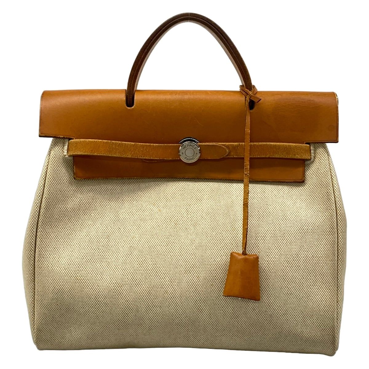 HERMES(エルメス) リュックサック エールバッグアド アイボリー×ブラウン シルバー金具 レザー