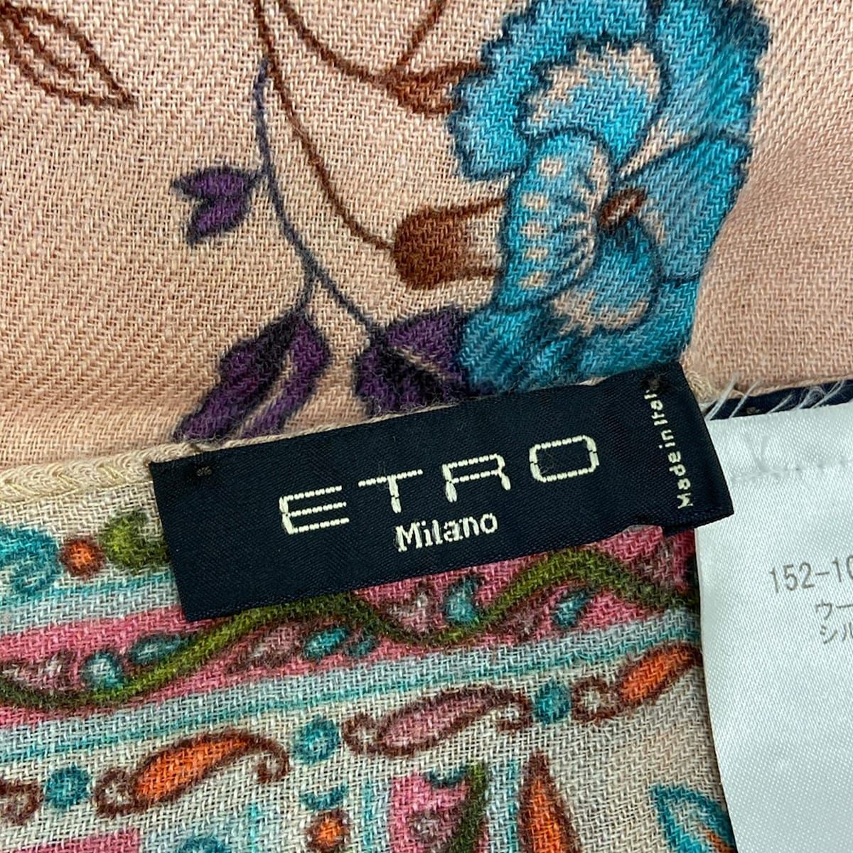 ETRO エトロ 大判ストール/ショール  ロゴ/花柄/   ウール×シルク マルチカラー レディース / 240001185222 ETRO エトロ 大判ストール/ショール ロゴ/花柄/ ウール×シルク マルチ