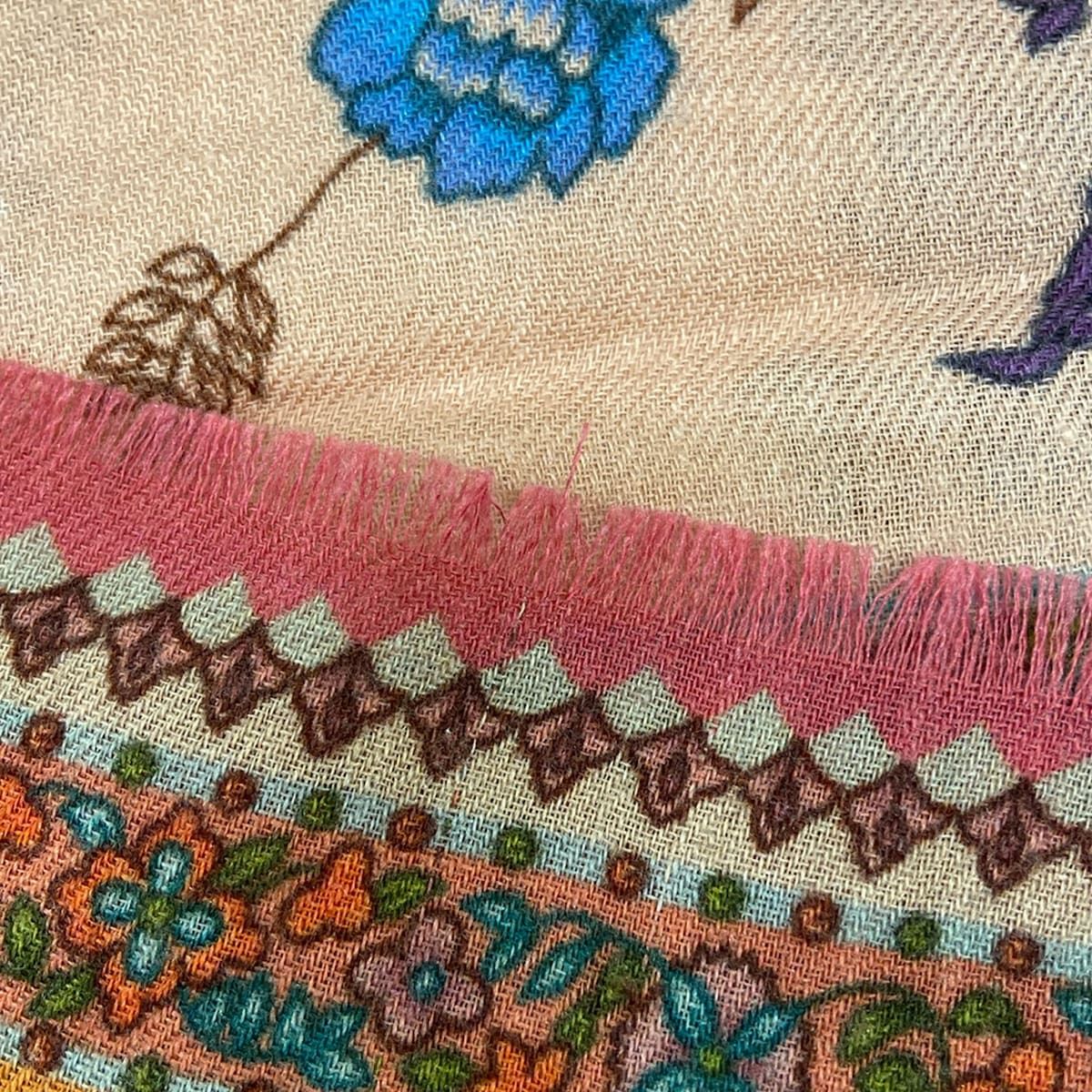 ETRO(エトロ) ストール(ショール)美品 - ピンクベージュ×ライトブルー