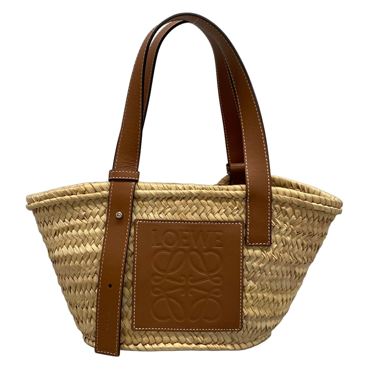 最終お値下げ　LOEWE かごバッグ ベージュ/ブラウン LOEWE(ロエベ) トートバッグ バスケット ベージュ×ブラウン かごバッグ
