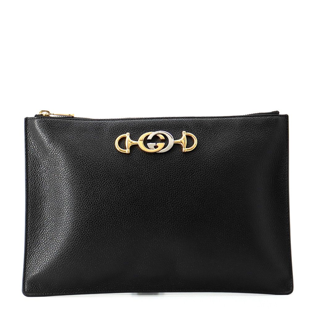 グッチ クラッチバッグ ズゥミ レザー 570728 GUCCI バッグ ポーチ 黒
