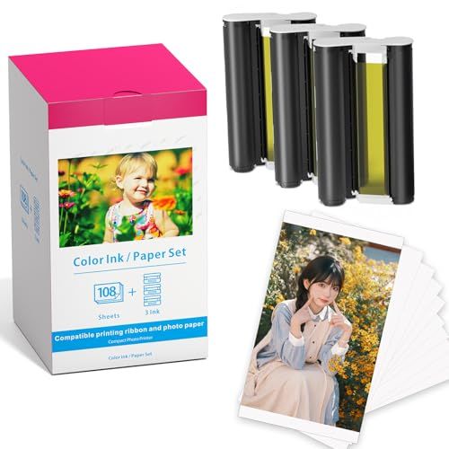 互換 Canon Selphy CP1500 インク/ペーパーセット KL-36IP 3PACK, キャノン 写真用紙 L判, selphy CP1500 CP1300 CP1000 シール用紙, と互換性のある Canonフォトプリンター 光沢紙/