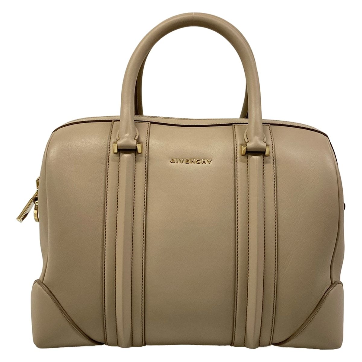 GIVENCHY(ジバンシー) ハンドバッグ美品 ルクレツィアラージ グレーベージュ レザー