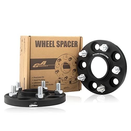 GAsupply 鍛造ワイドトレッドスペーサー PCD114.3 5H 内径60.1 M12XP1.5 厚さ15mm ワイトレハブリング一体 マットブラック【2枚セット】kk 0835f6fe