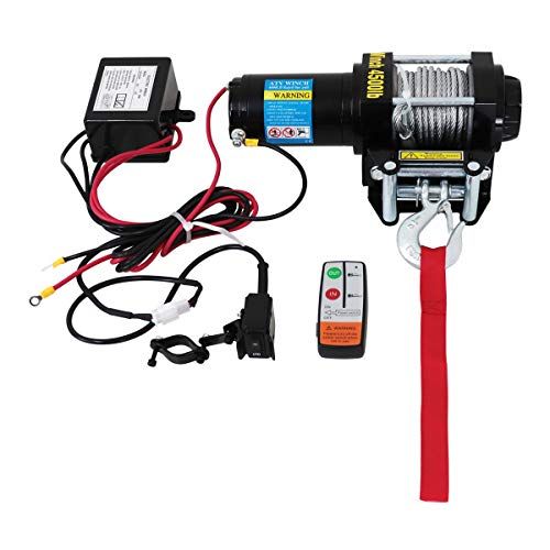 WEIMALL 電動ウインチ 12v 4500lbs (2041kg) ワイヤータイプ リモコン付き マグネットモーター式 ホイスト 小型クレーン 巻き上げ機 家庭用 牽引 ELW12V45kk 863fa226