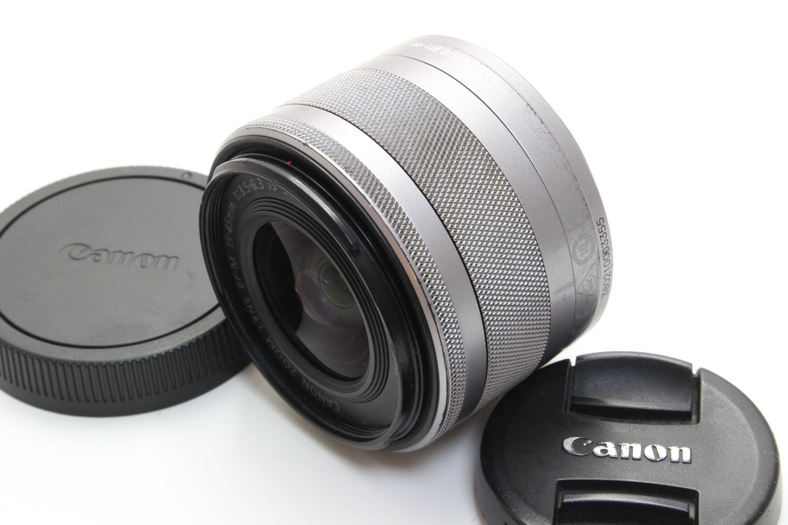 B (並品) Canon キヤノン EF-M 15-45mm F3.5-6.3 IS STM シルバー 光学クリアー 初期不良返品無料 5-22