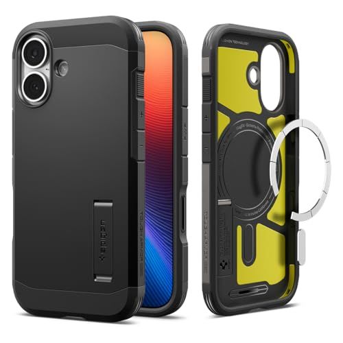 Spigen 【創業18年の技術力】 iPhone 17 ケース MagSafe対応 カメラコントロールボタン対応 スタンド付き マット 耐衝撃 米軍MIL規格 タフ・アーマーT・マグフィット (ブラック) ACS09984ma 83a7ceb4