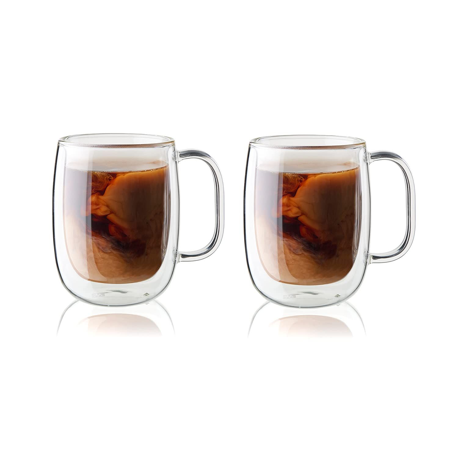 ZWILLING ツヴィリング 「 ソレント ダブルウォール グラス コーヒーマグ 350ml 2pcs セット 」 断熱 保冷 保温 取っ手 二重構造 カップ お茶 電子レンジ対応 【日本正規販売品】 Sorrent 39500-112ma 1d66eb60