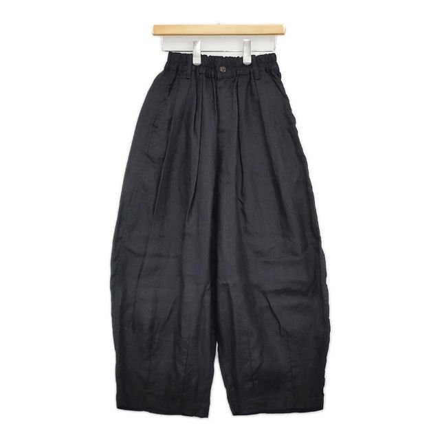 HARVESTY A12405-1 サーカスパンツ リネンヘリンボーン 定価19580円 パンツ 24SS ブラック レディース ハーベスティ【中古】6-0425M∞