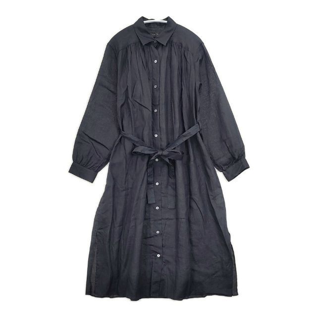 sacra ラミー ギャザー シャツワンピース 119108031 ベルト付き ワンピース ネイビー レディース サクラ【中古】6-0425M∞