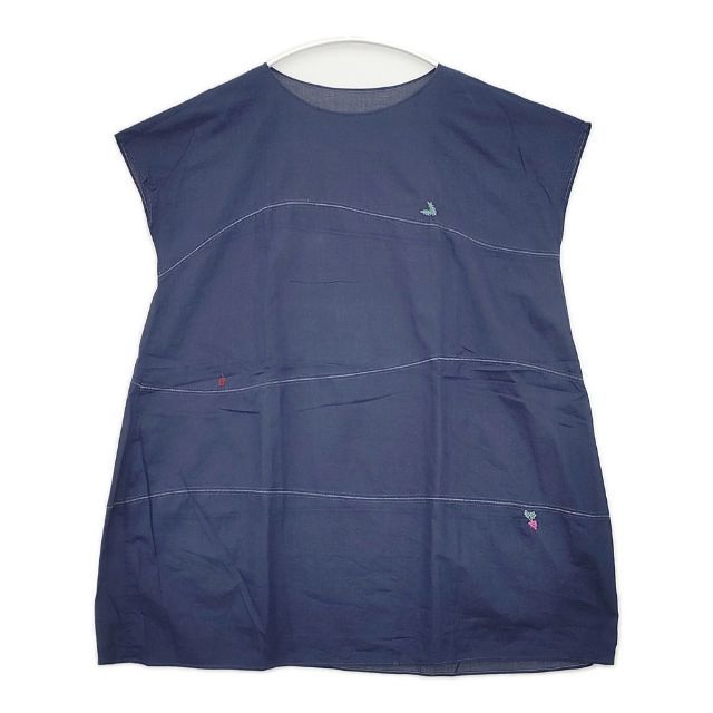 JURGEN LEHL J0162FB873 インド製 コットン 刺繍 チュニック ワンピース ブルー レディース ヨーガンレール【中古】6-0425S∞